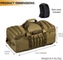 Tactical 60L Travel Duffel Backpack (Rain Cover & Patch Included) - Image 11