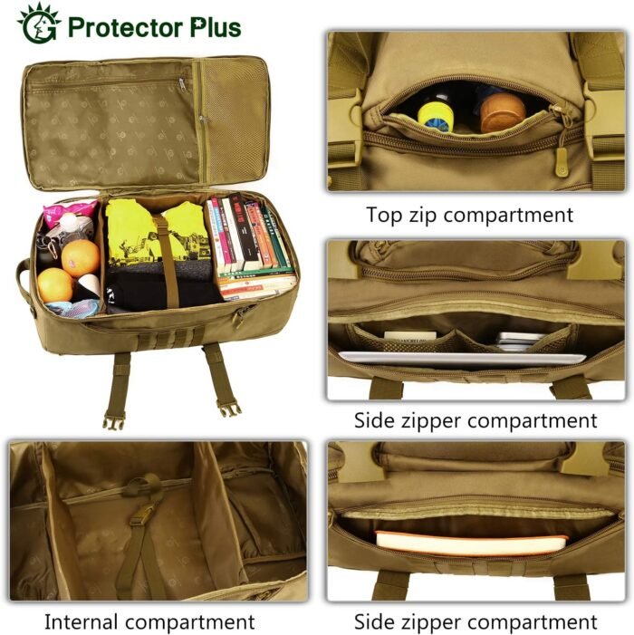Tactical 60L Travel Duffel Backpack (Rain Cover & Patch Included) - Image 13