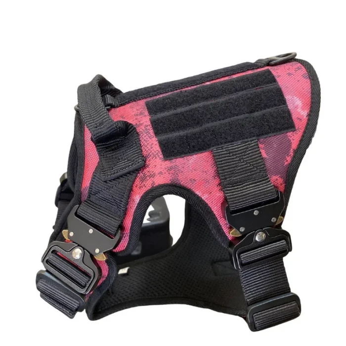 Tactical camouflage pink dog vest, No pull adjustable harness - Image 4