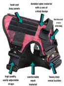 Tactical camouflage pink dog vest, No pull adjustable harness - Image 9