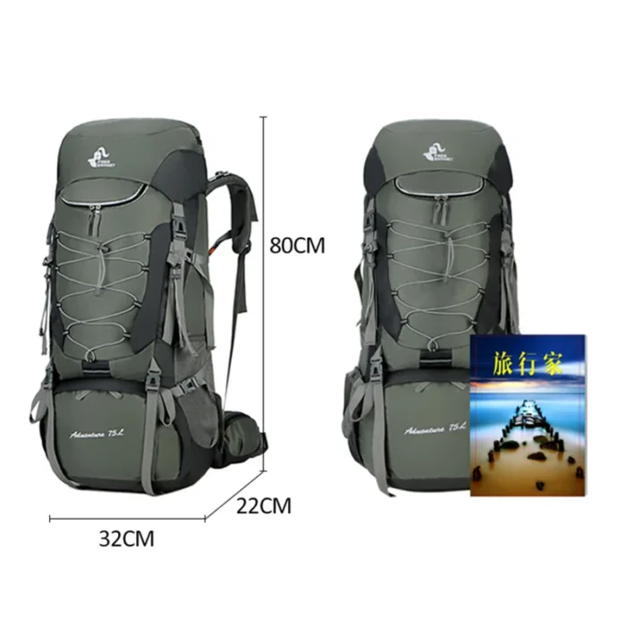 75L Shoulder Camping Sports Bag With Rain Cover - Image 6