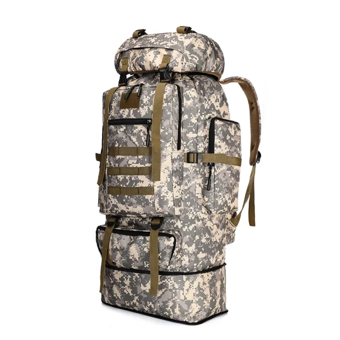 Camouflage Tactical 80L-100L large-capacity expandable camping backpack - Image 2