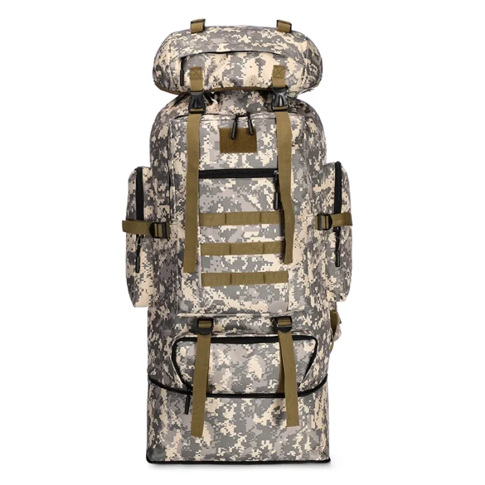 Camouflage Tactical 80L-100L large-capacity expandable camping backpack - Image 3