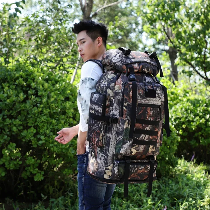 Camouflage Tactical 80L-100L large-capacity expandable camping backpack - Image 6