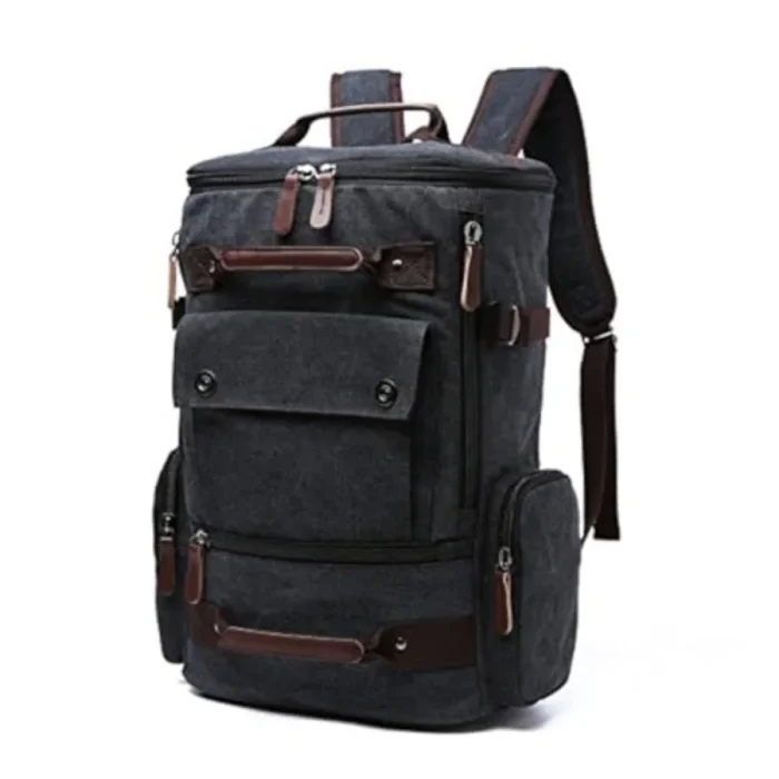 Vintage Canvas Backpack for Travel & Outdoor Use - Image 7