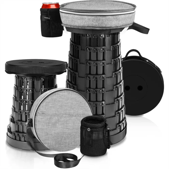 Collapsible Camping Stool with 3-in-1 Carry Bag & Retractable Design - Image 7