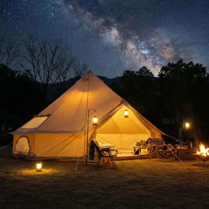 16 FT Four-Season Bell Tent for 10 People with Waterproof Canvas & Stove Jack - Image 7